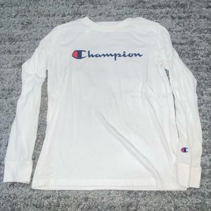 Champion White t-Shirt Long Sleeve